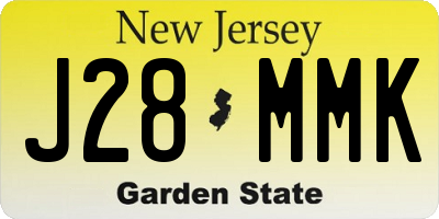 NJ license plate J28MMK