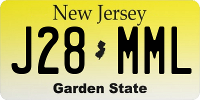 NJ license plate J28MML