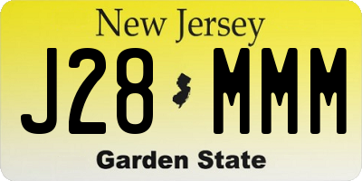 NJ license plate J28MMM
