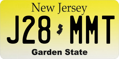 NJ license plate J28MMT