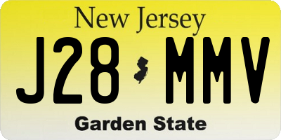 NJ license plate J28MMV