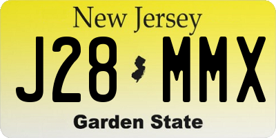 NJ license plate J28MMX