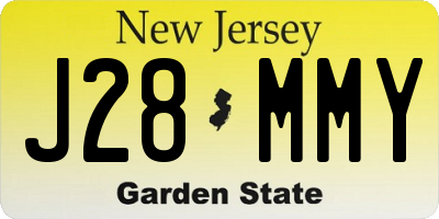 NJ license plate J28MMY