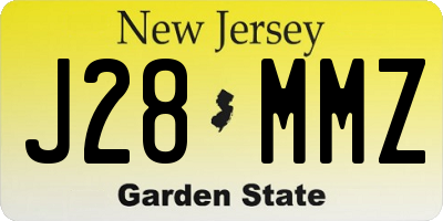 NJ license plate J28MMZ
