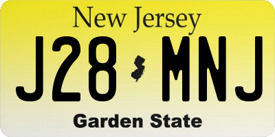 NJ license plate J28MNJ