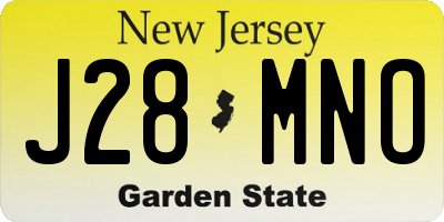 NJ license plate J28MNO