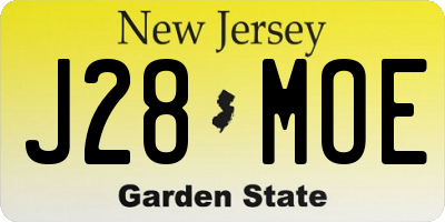 NJ license plate J28MOE