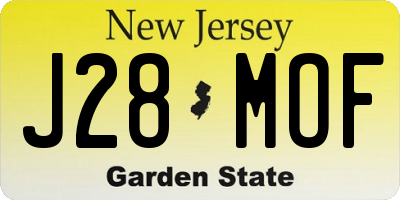 NJ license plate J28MOF
