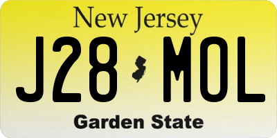 NJ license plate J28MOL