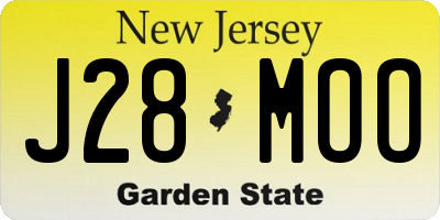 NJ license plate J28MOO