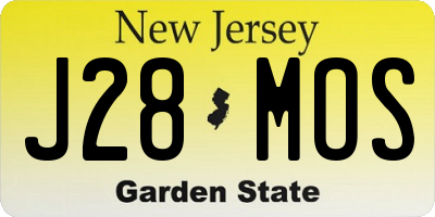 NJ license plate J28MOS