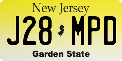 NJ license plate J28MPD