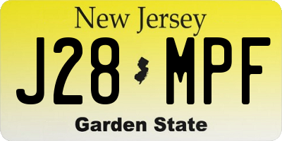 NJ license plate J28MPF