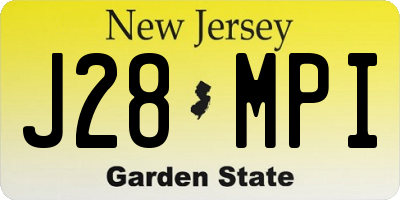 NJ license plate J28MPI