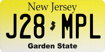 NJ license plate J28MPL