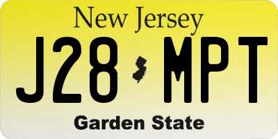 NJ license plate J28MPT