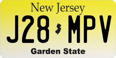 NJ license plate J28MPV
