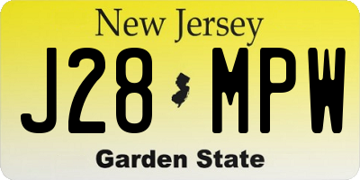 NJ license plate J28MPW
