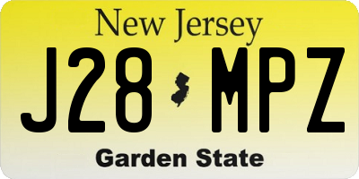 NJ license plate J28MPZ