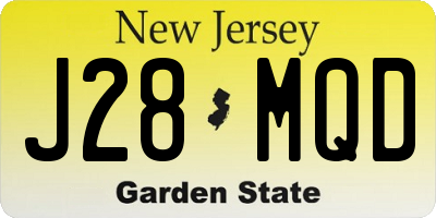 NJ license plate J28MQD