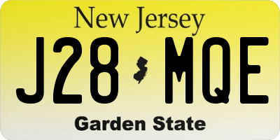 NJ license plate J28MQE