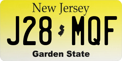 NJ license plate J28MQF