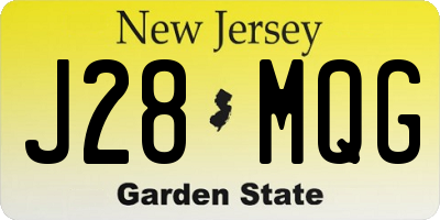 NJ license plate J28MQG