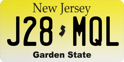 NJ license plate J28MQL