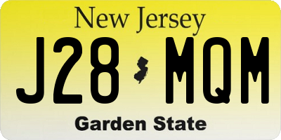 NJ license plate J28MQM