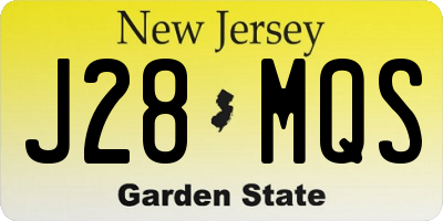 NJ license plate J28MQS