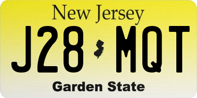 NJ license plate J28MQT