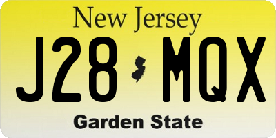 NJ license plate J28MQX