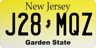 NJ license plate J28MQZ