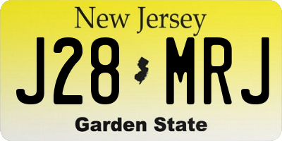 NJ license plate J28MRJ