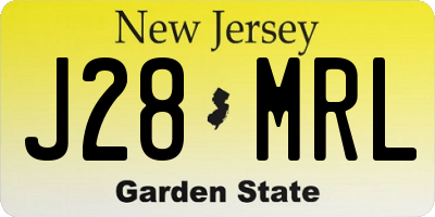 NJ license plate J28MRL