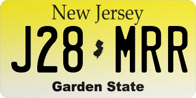 NJ license plate J28MRR