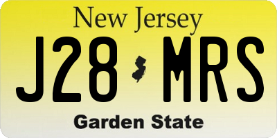 NJ license plate J28MRS