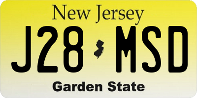 NJ license plate J28MSD