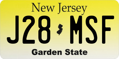 NJ license plate J28MSF
