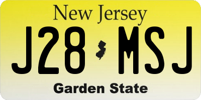 NJ license plate J28MSJ
