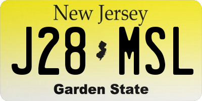 NJ license plate J28MSL