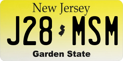 NJ license plate J28MSM