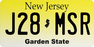 NJ license plate J28MSR