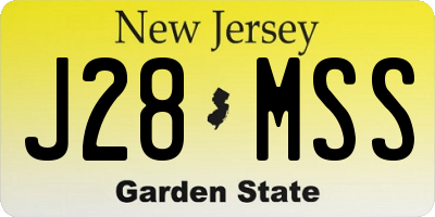 NJ license plate J28MSS