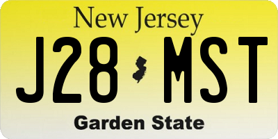 NJ license plate J28MST