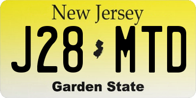 NJ license plate J28MTD