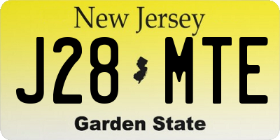 NJ license plate J28MTE