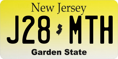 NJ license plate J28MTH