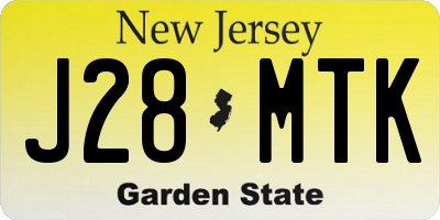 NJ license plate J28MTK