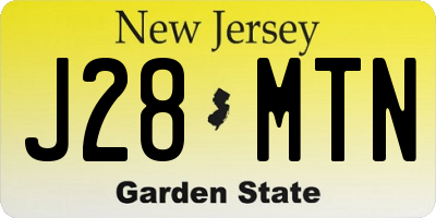 NJ license plate J28MTN